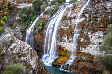 waterfall in the mountains