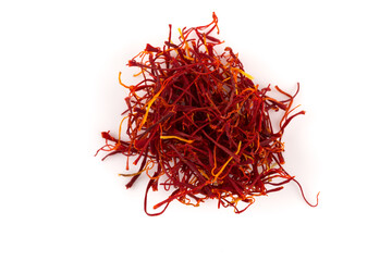 Naklejka premium Dried saffron spice isolated