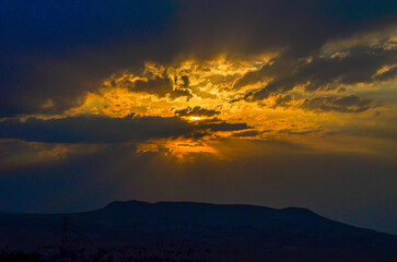 sunset with cloud in the city