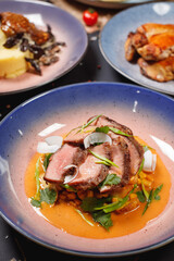 duck breast on a plate