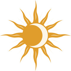 Sun and moon, mystical, transparent