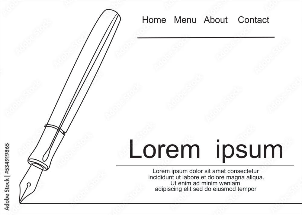 Poster pen line icon-continuous line vector drawing.
