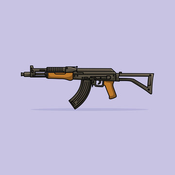 recommend clip art: LCT AK-47 G04 NV AEG Gun with Bullets Vector Illustration. Headshot. Weapon Icon Illustration. Pistol Cartoon Logo Vector