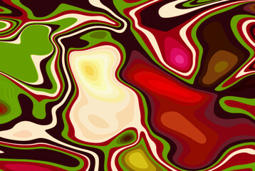 Bright multicolored abstract stain texture design. Modern art of optical illusions. Background with flowing striped spots for poster, flyer, fabric print and presentation