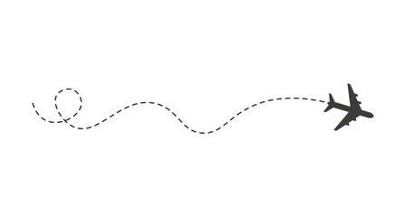 Dashed line airplane route