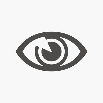 eye icon vector isolated. look, visible, view, see symbol