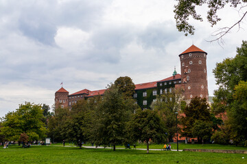 Fototapeta na wymiar castle on the Wawel hill