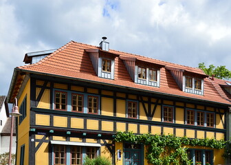 Fototapeta na wymiar Historical Building in the Old Town of Kranichfeld, Thuringia