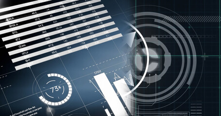 Image of data processing over media icons