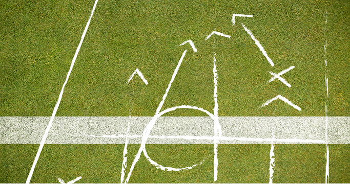 Image of game plan over green background