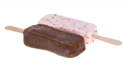 Ice cream on a stick isolated