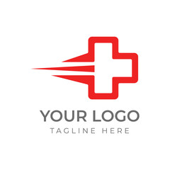 Medical fast logo design. Abstract logo design for medical design