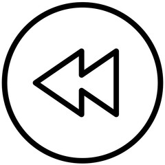 button, Audio, Back, Multimedia, Music, Rewind, Sound, Video, UI, arrow, icon, circle, interface