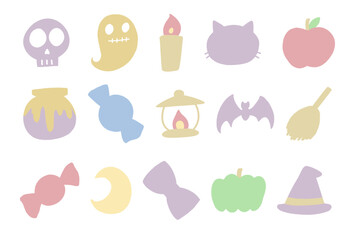 ハロウィンのイラストアイコンセット
