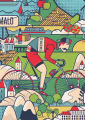bike bicycle cycle trekking mountain biking track sport olympic - obrazy, fototapety, plakaty