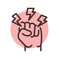 Aggression olor line icon. Pictogram for web page