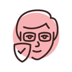 Computer glasses olor line icon. Pictogram for web page