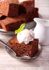 Chocolate coffee cake with chocolate chips