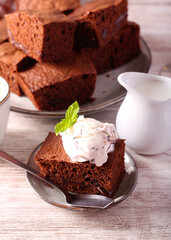 Chocolate coffee cake with chocolate chips