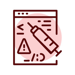 Code injection olor line icon. Pictogram for web page