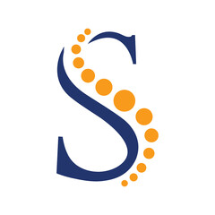 DNA logo concept. Medical logo design with letter S