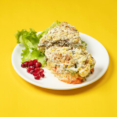 baked potato with cheese and herbs