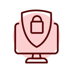 Data protection olor line icon. Pictogram for web page