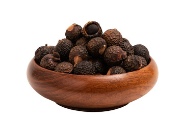 Soap Nut Tree  or Sapindus rarak fruits isolated white background.