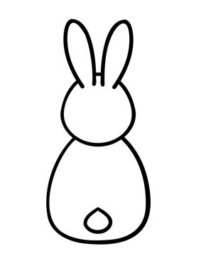 recommend clip art: Cartoon bunny line art illustration. PNG with transparent background.