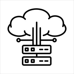 Cloud Server, Cloud Computing Icon Logo Design Vector Template Illustration Sign And Symbol Pixels Perfect