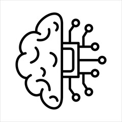 Artificial Intelligence Icon Logo Design Vector Template Illustration Sign And Symbol Pixels Perfect