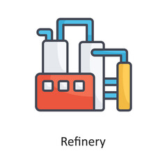 Refinery  Filled OutlineVector Icon Design illustration on White background. EPS 10 File