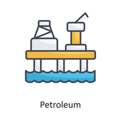 Petroleum Filled OutlineVector Icon Design illustration on White background. EPS 10 File