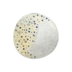 Watercolor abstract circle in blue yellow colors for background, textile, designs