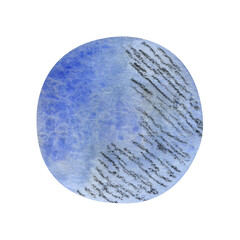 Watercolor abstract circle in blue yellow colors for background, textile, designs