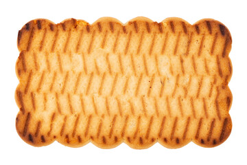 Fresh cookies rectangular shape isolated on white background. File contains clipping path.