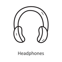 Headphones Vector outline Icon Design illustration. Travel Symbol on White background EPS 10 File