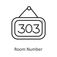 Room Number Vector outline Icon Design illustration. Travel Symbol on White background EPS 10 File