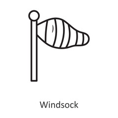 Windsock Vector outline Icon Design illustration. Travel Symbol on White background EPS 10 File