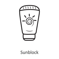 Sunblock Vector outline Icon Design illustration. Travel Symbol on White background EPS 10 File