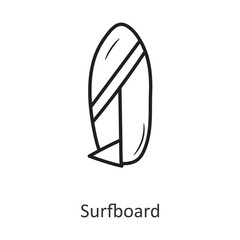 Surfboard Vector outline Icon Design illustration. Travel Symbol on White background EPS 10 File
