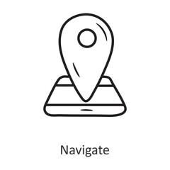 Navigate Vector outline Icon Design illustration. Travel Symbol on White background EPS 10 File