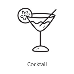 Cocktail Vector outline Icon Design illustration. Travel Symbol on White background EPS 10 File