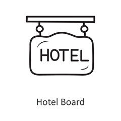 Hotel Board Vector outline Icon Design illustration. Travel Symbol on White background EPS 10 File
