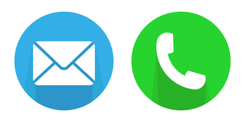 Icons, call, letter envelope