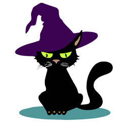 Halloween cat with hat - simple