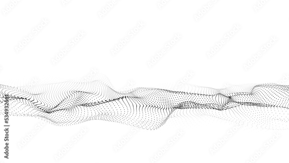 Poster digital technology wave. light cyberspace with motion dots. futuristic digital background artificial