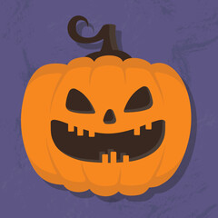 Jack-o-lantern. Halloween pumpkin icon. Vector
