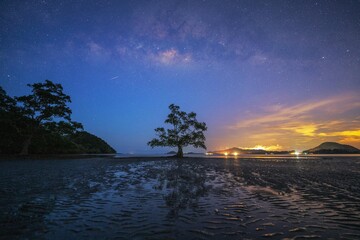 Fototapeta na wymiar Milky Way in Pulau Mawar, Mersing