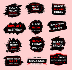 Black Friday promotion sale tag set